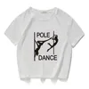 Pole Dance Graphic Rolig Casual Kvinnor Skörd Topp 100% Bomull Kort T-shirt Kvinnor Camisetas Verano Mujer Kvinnor Kläder Harajuku 220408