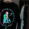 Coustom su diseño camisetas DIY reflectante arco iris streetwear hip hop oversize hombres camisetas top algodón media manga hombre ropa 220608