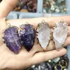 Decorative Figurines Objects & Natural Stone Purple Amethyst Pendants White Crystal Pendulum For Jewelry Making Diy Women Necklace Accessori