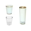 Sublimation 1.5oz 3oz Shot Glass gold line White Blank Wine Glasses Heat Thermal Transfer Drinking Mug DIY Custom Frosted Clear Liquor Cup Whiskey Beer Party