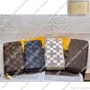 Carteiras de zíper duplo de alta qualidade, flor marrom, carteira de couro masculina, para mulheres, bolsa xadrez marrom, monogramas, bolsas de luxo, carteiras de corpo cruzado, bolsa de moedas com zíper