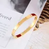 Luxurious Edition Classic Love Jewelry Cuff Bracelets Bangles for Women Men Gold Silver Rosegold Color 316l Titanium Steel Jewelry with Key Screwdriver 15cm to 22cm