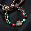 Bracelets porte-bonheur Boho Bracelets réglables pour femmes corde tissée à la main Vintage bohème perles bijoux charme Inte22