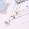 Pendant Necklaces Simple Retro Girls Chain Necklace Choker Jewelry Gift Fashion Temperament Lotus Multilayer For WomenPendant