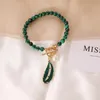 Anhänger Halsketten Verkauf Ornament mit Malachitblättern Perle Tropfen Halskette Armbänder Persönlichkeit Retro Modeschmuck für Frauen Geburtstag