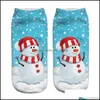 Décorations de Noël Fournitures de fête festives Maison Jardin Ll Noël Halloween Chaussettes imprimées pour la pompe de renne du Père Noël Dhj6G