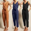 Celmia Women Jumpsuits Summer Plus Size Vintage Romper Casual ärmlösa Playsuits Bodysuits 220714