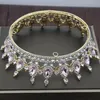 Kopfbedeckungen Luxus Vintage Gold Hochzeitskronlegierung Braut Tiara Krone