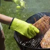 Silicone & Cotton Double Oven Mitts Heat Resistance Oven Resistant Insulation Gloves For BBQ Baking Kitchen Cooking Dining Room Accessories