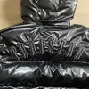 Mężczyźni kobiety płaszcze Trapstar Kurtka Downs z kapturem list haft błyszczące czarny ironią parkas odłączany kaptur Top Quality Winter Thermal 256 959