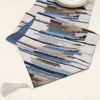 Polyester Table Runner Nordic Modern Colorful Strips Decoration Bed Home 220615