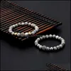 8mm Natural Agate Stone Strands Bola de Cobre Charme Bracelets Jóias Para Homens Presente Entrega Drop 2021 Frisado MJ3TW