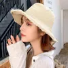 COKK Bucket Hat Women Fishing Hat Summer Hats For Women Ladies Wide Brim Foldable Sun Hat Sunshade Casual Solid Color K pop G220418