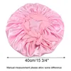 Vrouwen Satin Solid Sleeping Hat Night Sleep Cap Head Tie Band Haarverzorging Bonnet Kap Kap UnissEx Caps Turban Curly Braid Hair HY0427