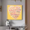 Peinture sur toile personnalisée avec n'importe quel nom, 100 langues, affiche Je t'aime, image personnalisée pour chambre, décoration murale, cadeau, sans cadre, 220702