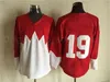 Ceuf Men Hockey 1972 Retror 21 Stan Mikita Jersey 28 Бобби Кларк 29 Кен Драйден 35 Тони Эспозито Иван Курнойер сшитый красный белый