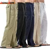 Été lin large hommes pantalons coréen pantalon surdimensionné draps Streetwear mâle printemps Yoga pantalon décontracté hommes vêtements pantalons de survêtement 220621