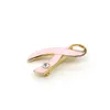 10 pezzi/lotto Nuovi spille smaltato rosa smalto trasparente forma del nastro di strass per il carcinoma mammario consapevolezza di farfalle mediche per accessori per infermieri