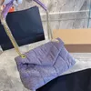 Tasarımcı Loulou Puffer Messenger Omuz Çantası Deri Kadın Denim Çanta Zincirleri Crossbody Çanta Moda Zig Zag Çantalar 5A Kalite 2022