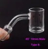 Kadın Erkek 10mm 14mm 18mm Kuvars Banger Sigara 4mm Kalın Opak Alt 45 90 Derece 25mm OD Domeless Çivi Petrol Kuyuları için Cam Bong Adaptörü