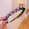 Fashion Flower Rhinestone Bangs Headband Non-slip Elastic Hairbands Crystal Band for Women Girl Hair Accessories Headwear