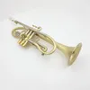 Trompeta profesional Bb Tune Latón Chapado en oro Superficie Instrumentos musicales profesionales con estuche