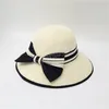 Kvinnor Sommar Sun Hat Wide Brim Strand Hattar Tjej Utanför Travel Straw Cap Casual Bow Hat