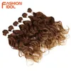 FASHION IDOL Deep Wave Bundles Плетение волос Пучки Ombre Brown 6Pieces 16-20 дюймов 250g Синтетические наращивание волос 220622