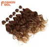 FASHION IDOL Deep Wave Bundles Hair Weave Bundles Ombre Brown 6 Pieces 16-20 Inch 250g Syntetisk hårförlängning 220622