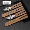 Banda de relógio de 20 mm de couro genuíno para PRS516 Watches Band With Butterfly Clop Black Brown Belt Cowhide Belt 2207069408904