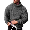 Men's Sweater Fashion Autumn Winter Twist Braid Knitted Sweater Turtle Neck Jumper Sweatshirt L220730
