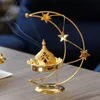 Lampes à parfum musulman Ramadan brûleur d'encens moyen-orient bougeoir en métal lune étoile forme diffuseur d'arôme Eid Al-Adha cadeau décoration de la maison