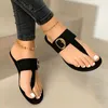 Slippers Vrouwen Clip Teen Platte Sandalen Zomer T Gebonden Dames Schoenen Strand Casual Vrouw Slippers Mode Vrouwelijke PU Lederen SchoeiselSlippers