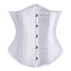 Underbust Corset Sexy Women S inferwear Weaist Slimming Body Shaper Top for Women Steampunk Lace Up Belt White 220629