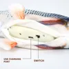 Pet Soft Electronic Fish Shape Cat Toy Electric USB Charging Simulation Fish Toys Funny Cat Chewing Playing Supplies Dropshiping 220423