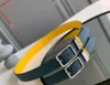 Men Gold Buckle Belt Reversible Leather Belt 3.5cm Designer Belts