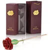 Decorative Flowers Wreaths 24K Gold Dipped Rose In Box With Stand Artificial Eternal Forever Love Gifts For Birthday Valentine W6979517