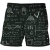 Fashion Summer Men's Shorts mathematical formula pattern 3D Surfing Short Beach Short Men Casual Sports Pants Swimwear beachwear 220624