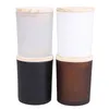 Recipientes de copo de vidro de 200ml de velas com tampa de bambu com velas de velas de bambu jarra home diy vela acessórios