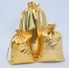 4 tamanhos de ouro banhado a prata gaze gaze jóias bolsas de jóias natal doces presente embalagem bolsas saco 5x7cm 7x9cm 9x12cm 11x16cm