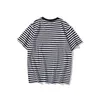 Fashion Summer Brand Stripe Cartoon Printing Men's and Women's Lovers' Short Sleeve T-shirt Student Clothes