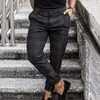 Kraciaste spodnie w kratę Męskie spodnie na co dzień Skinny Stretch Mens Chinos Slim Fit Casual Pant