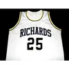 Xflsp # 25 Dwyane Wade Richards High School Koszykówka Koszulki White Retro Classic Męskie Zszyte Numer niestandardowy i Koszulki Nazwa