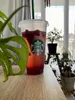 Bogini syreny Starbucks 24 unz/710 ml plastikowe kubki kubka wielokrotnego użytku przezroczyste picie Płaskie dolne filar Kup kubki kubki kubki dobrej jakości klasyczny styl