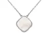 Clover Necklaces designer for women long chain trendy fashion lucky jewelry pendant white Green black Red shell rose gold chain necklace party gift stainless steel