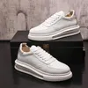 British Designer Wedding Dress Party Shoes Non-Slip Breating Vulcanized White Sport Casual Sneakers Air Cushion Round Toe Business Walking Driving Loafers