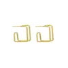 Projeto de vento frio Gold Gold Hollow Square Frame Charms Brincos de agulha de personalidade coreana Brincho pequeno geométrico para mulheres Presente de aniversário