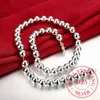 Chaînes 925 Sterling Silver 4mm8mm10mm Perles lisses Collier de chaîne de boule pour les femmes à la mode Bijoux de fiançailles de mariage Drop5717044