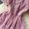 Yeni prenses tarzı çay molası Fransızca üst düzey örtü elbise kadın yaz tatlı ve tuzlu mizaç peri etek 2024