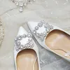 Designer-casamento sapatos mulheres bombas noiva de cetim branco espessura 5cm gordo salto saltos grávida princesa cristal personalizar 220402